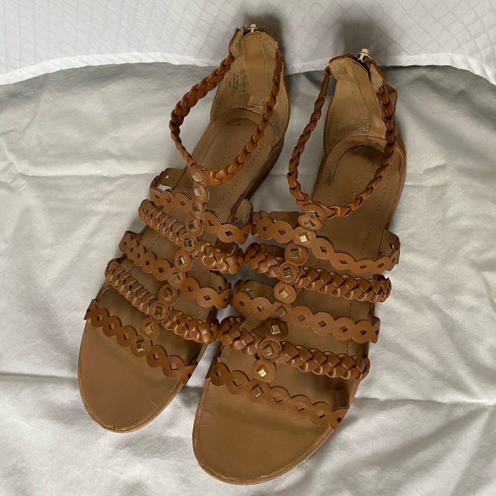 Franco Sarto brown leather gladiator sandals